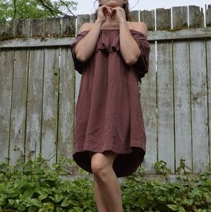 Off-Shoulder Ruffle Babydoll Dress